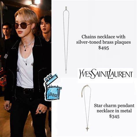 ysl necklace jimin price|BTS Jimin causes a $890 necklace to sell out immediately.